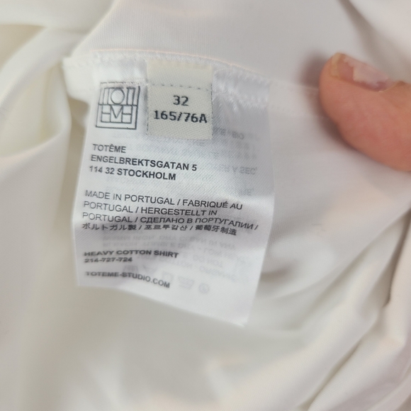 Toteme Heavy cotton shirt white size 0(32) new tags not attached - Picture 11 of 11